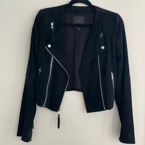 Paige Tiana Crop Black Suede Moto Jacket size XS Motocore